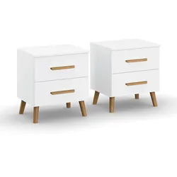 rauch 2 Nachttische »Skandi« - 47x42x54cm - braun - Holz / Eichenholz
