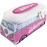 BRISA VW Collection - Volkswagen Neopren Universal-Schmink-Kosmetik-Kultur-Reise-Apotheke-Tasche-Mäppchen-Beutel T1 Bulli Bus (Pink/Klein)