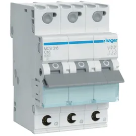 Hager Leitungsschutzschalter 3p. C-16A 6kA 3M QC MCS316