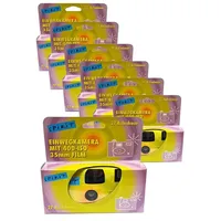 7X PHOTO PORST Einwegkamera Edition Spirit in grün, bunt, mit Blitz, Batterien und Film (7er Pack, je 27 Aufnahmen)