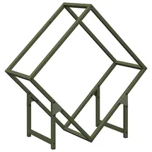 vidaXL Kaminholzregal Kaltgewalzter Stahl 60 x 25 x 60 cm Olivgrün