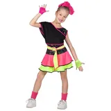 Wilbers Kostüm Neon 80er Jahre Aerobic Kostüm Mädchen Karneval Fitness Disco Outfit bunt 152 | 152