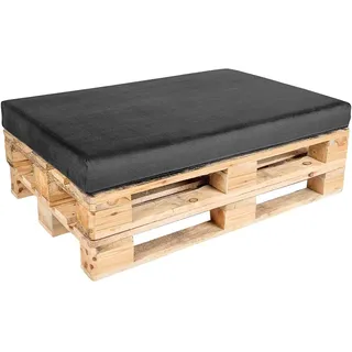 TexDeko BeSmart Palettenkissen 120x80x12cm mit Abperleffekt Palettenauflage Samt-Stoff Bezug mit Reißverschluss waschbar für Palettenpolster (Anthrazit)
