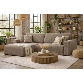 kaiser möbel Ecksofa Cord 2-Sitzer Dunkelbeige