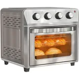 Minibackofen Mit Umluft, Heißluftfritteuse, 6 Heizmodi, Timer, Zubehör, 24l, Silber