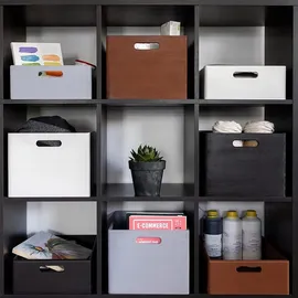 Creative Deco XXL Große Weiße Holzkiste Obstkiste Korb | 40x30x24cm (+/-1cm) | mit Griffen | ohne Deckel | Hölzernen Kasten Holzbox Kiste | Idea... - Weiß