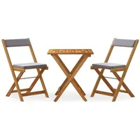vidaXL 3-tlg Bistro-Set Klappbar mit Kissen Massivholz Akazie