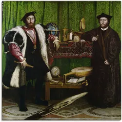 Leinwandbild ARTLAND "Die Gesandten. 1533", braun (farbe bild(er): braun), B:70cm H:70cm, Canvas, Leinwand, Bilder, auf Keilrahmen gespannt