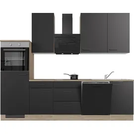 Flex-Well Küchenzeile Capri 280 cm schwarz