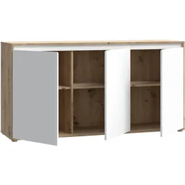Forte Sideboard FORTE "Kommode groß Breite ca 152 cm", braun (artisan eiche, weiß), B:152,6cm H:78,5cm T:42cm, Spanplatte, Sideboards, Sideboard, grifflose Front, viel Stauraum