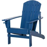 Outsunny - Adirondack-Gartenstuhl mit Becherhalter Gartenliege Balkonstuhl Massivholz Blau 72 x 94 x 93 cm