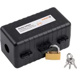 Meister Craft Meister Safebox für Stecker 120 x 60 x 60 mm - IP20 Innenbereich - Für Kabel bis 18 mm Dicke - Inkl. Vorhangschloss & Schlüsseln-Für Euro- & Schuko-Stecker/Stecker-Safebox/Stecker-Box/7436120 Schwarz