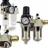 BITUXX Druckluft Wartungseinheit Wasserabscheider Oeler 1/4' Druckminderer Druckregler Max. Druck 10 Bar (1.0 Mpa) Inklusive Steckkupplung
