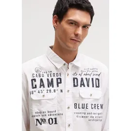 Camp David Langarmhemd Weiß S