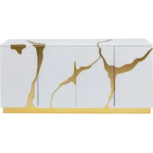 Kare Sideboard Weiß, Gold, 165x80cm