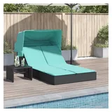 vidaXL Doppelte Sonnenliege 236 x 110 x 0 cm Schwarz