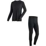Maier Sports Adrian, Herren Wäsche-Set, Hochwertiges Wäsche-Set für kalte Wintertage beim Skifahren oder eisige Wandertouren, dryprotec Technologie, Atmungsaktiv, schwarz, XXL