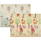 Relaxdays Spielmatte, faltbar, schadstofffrei, doppelseitig, 200 x 150 cm, Xpe-schaumstoff, Krabbelmatte Baby, bunt