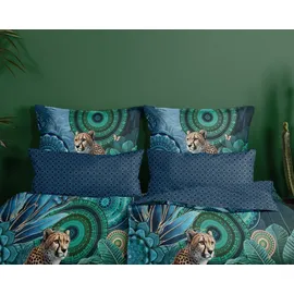 HIP Wendebettwäsche Nyah Satin Petrol Größe 1x 135x200 cm + 1x 80x80 cm