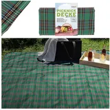 Outdoordecke Picknickdecke 150x130 grün Polyester Beschichtung wasserabweisend Karo, CEPEWA blau