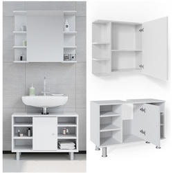 Vicco Badmöbel Set Badezimmer Möbel Fynn Spiegelschrank Waschbeckenunterschrank