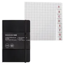 Miquelrius Notizbuch Leather A6 kariert schwarz