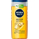 NIVEA MEN Active Energy Duschgel (250 ml), pH-hautneutrale Pflegedusche mit 24h Frische-Effekt, Männer Duschgel mit Koffein für Körper, Gesicht und Haar