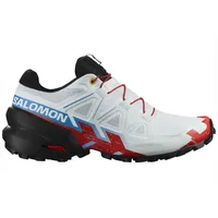 Salomon Speedcross 6 White/Black/Fiery Red UK 7 - Weiß