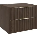 Badplaats Waschbeckenunterschrank Rimini 60 x 46 cm Walnuss Braun - Hängender Badezimmerschrank mit 2 Schubladen