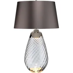 Tischleuchte Beistellleuchte Nachttischlampe LED Glas rauchfarben schiefer
