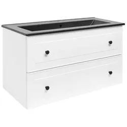 Naturel Forli Badezimmerschrank mit Waschbecken 100x45x46 cm weiß FORLI100BIUC