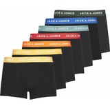 JACK & JONES Jack& Jones Boxershorts 7er-Pack Basic Trunks Kurze Unterhosen Logo Print Design JACVITO, Solid Pack Schwarz, M