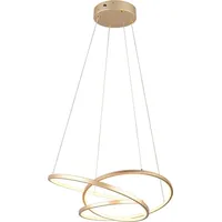 TRIO Leuchten LED Pendelleuchte DARVIN, LED Hängelampe 34W 4500 Lumen, dimmbar, Lichtfarbe einstellbar, Dimmfunktion, LED fest integriert, warmweiß - kaltweiß, CCT 2300/3000/4000K warmweiß-kaltweiß, höhenverstellbar bis max 150cm goldfarben