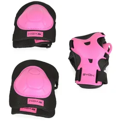 Byox Schutzausrüstung H110 Protektoren Ellenbogen- Handgelenk- und Knieschützer pink