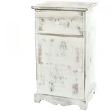 Mendler Kommode Beistelltisch Nachttisch Telefontisch, 63x35x29cm, Shabby-Look, Vintage ~ weiß