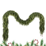 Künstliche Weihnachtszedern Girlande,Echtwachs Kieferngirlande Winterdekoration für Kamin | Deko für Haustür Wohnzimmer Terrasse Garten Innenbereich Kaminumrandung Wand