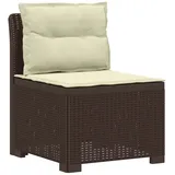vidaXL 1-Sitzer Garten-Sofa mit Kissen Rattan-Look PP Braun
