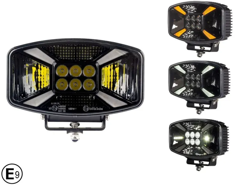 Universeller 140W LED-Dioden-Scheinwerfer / Halogenlampe 12V–24V mit DRL/Parklicht, weiß-gelb, für ATV, Jeep, LKW, Traktor
