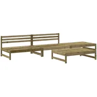 vidaXL Kiefernholz Loungeset 4-tlg. braun