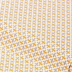 Baumwollstoff Schwertlilie "Mona", weiß/grau/orange