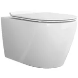 Bernstein - Spülrandloses Wand-Hänge-WC B-8030R Weiß glänzend Nano-Beschichtung Softclose-Sitz Superflach