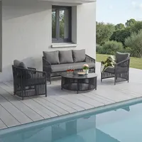 Idimex Outdoor Sofa Set KULO 4-teilig, grau – Lounge-Set