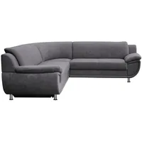 TRENDMANUFAKTUR Ecksofa "Rondo wahlweise mit Schlaffunktion, bequeme Armlehnen, Bestseller", grau (anthrazit), B:267cm H:85cm T:247cm, Microfaser PRIMABELLE (100% Polyester);Kunstleder SOFTLUX;Struktur (54% Polyacryl, 46% Polyester);NaturLEDER (echtes Rindsleder) in Sitz