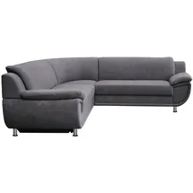 TRENDMANUFAKTUR Ecksofa "Rondo wahlweise mit Schlaffunktion, bequeme Armlehnen, Bestseller", grau (anthrazit), B:267cm H:85cm T:247cm, Microfaser PRIMABELLE (100% Polyester);Kunstleder SOFTLUX;Struktur (54% Polyacryl, 46% Polyester);NaturLEDER (echtes Rindsleder) in Sitz