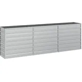 vidaXL Garten-Hochbeet verzinkter Stahl rechteckig 240 x 40 x 77 cm Silber 