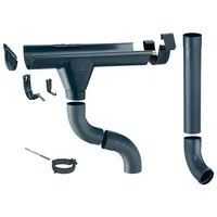 Zambelli Dachrinne RG250 4m Zink Komplettset Anthrazit 8 teilig
