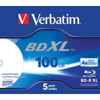 Verbatim BD-R XL 100GB, 4x, 5er Jewelcase, wide, inkjet