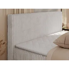MKS Meble Boxspringbett TILIANO KING - 160/200 - Hellgrau Cord - H4,