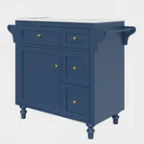 Okwish Waschtisch-Unterschrank 2 Schubladen 99,5 x 86 x 45 cm Blau