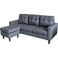 HTI-Living, Sofa, Polstercouch mit variabler Ottomane Reva Grau (Ecksofa)